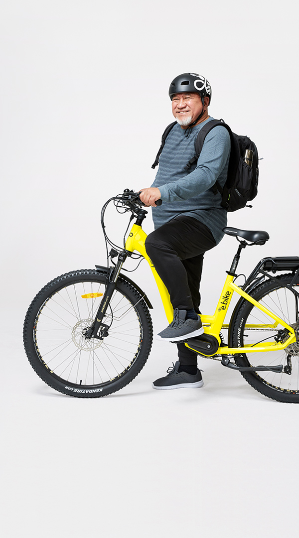 Man on a Mercury e-bike