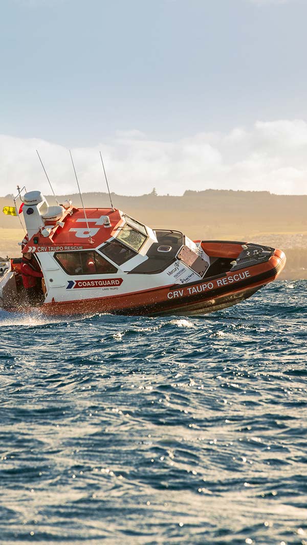 Coastguard Lake Taupo boat in Lake Taupo