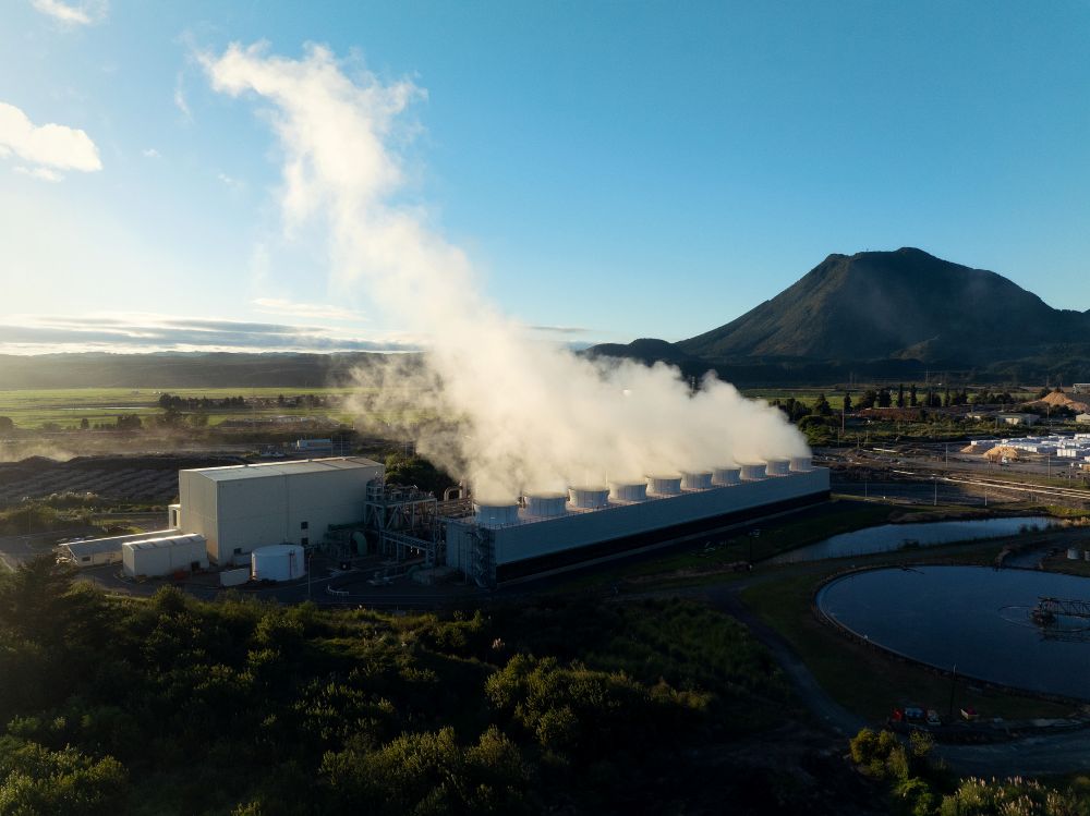 ariel photo of kawerau geothermal power station