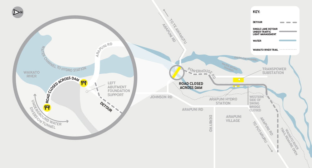 Mercury map of Arapuni Dam