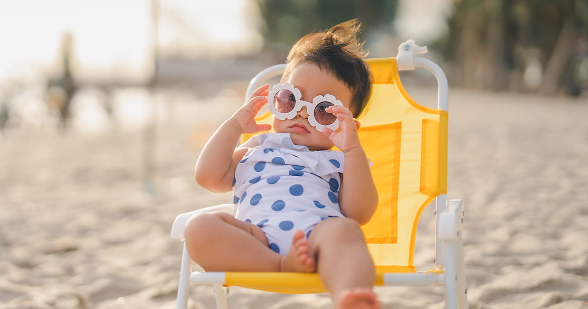 Relaxing on beach chair