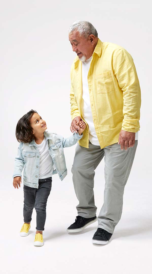 Grandfather playing with grandson