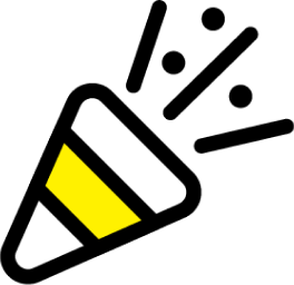 Yellow party popper.