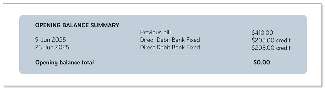 Mercury SmoothPay Example Bill