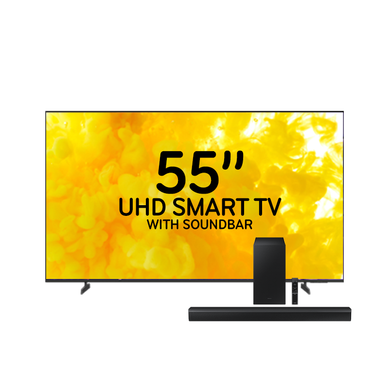 Samsung 55" UHD Smart TV and Soundbar