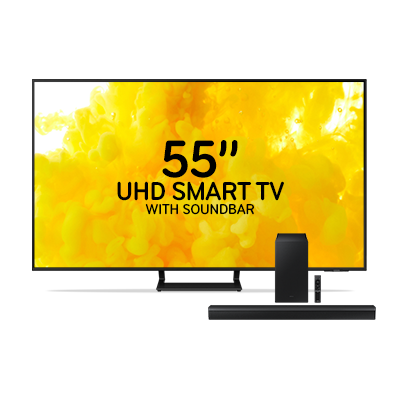 Samsung 55" UHD Smart TV and Soundbar